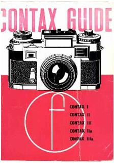Zeiss Ikon Contax 2 manual. Camera Instructions.